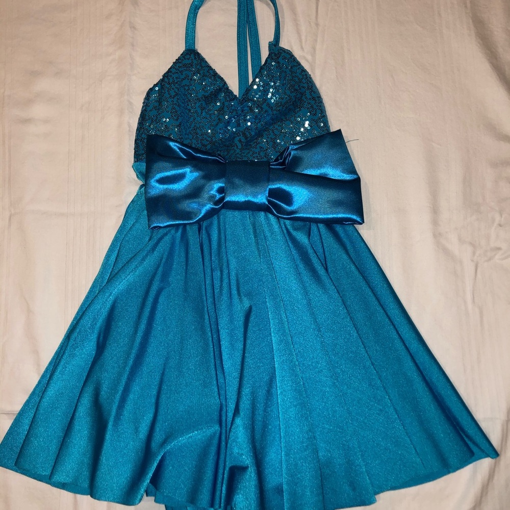 Blue Sequin Jazz Dance Costume